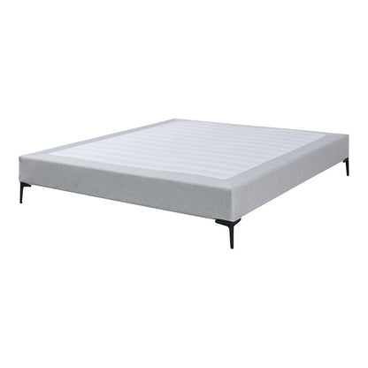 Tweepersoonsbed – Bedframe – Opbergbed – Gestoffeerd Bed – Platformbed – Lichtgrijs – Multiplex Frame Met Metalen Poten – Lattenbodem Inclusief