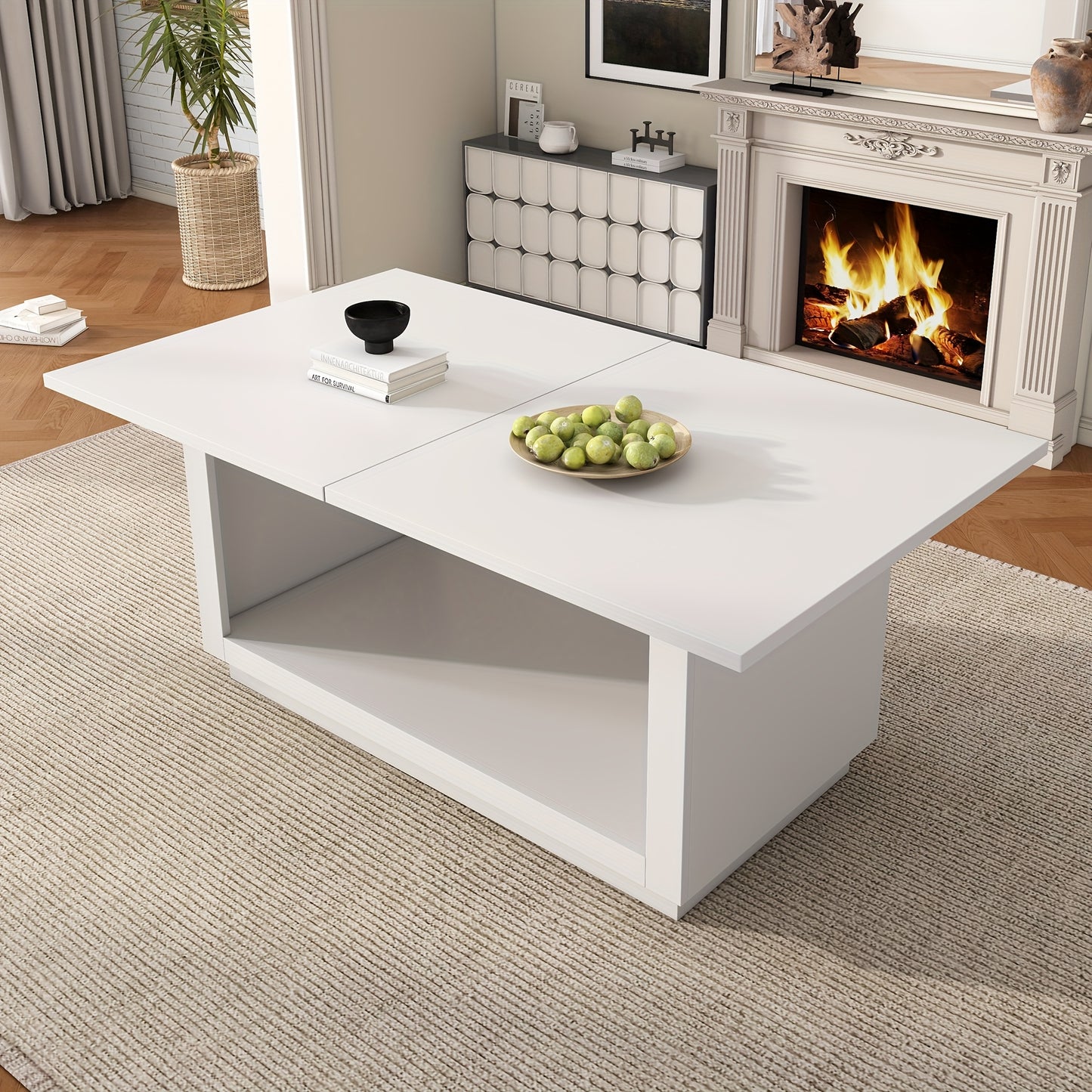 Modern Minimalist Square Metal Dining Table - 177.8cm White Extendable Coffee Table with 4 Chairs, Sturdy & Easy Assembly, Perfect for Small Dining Areas, Dining Table Decor