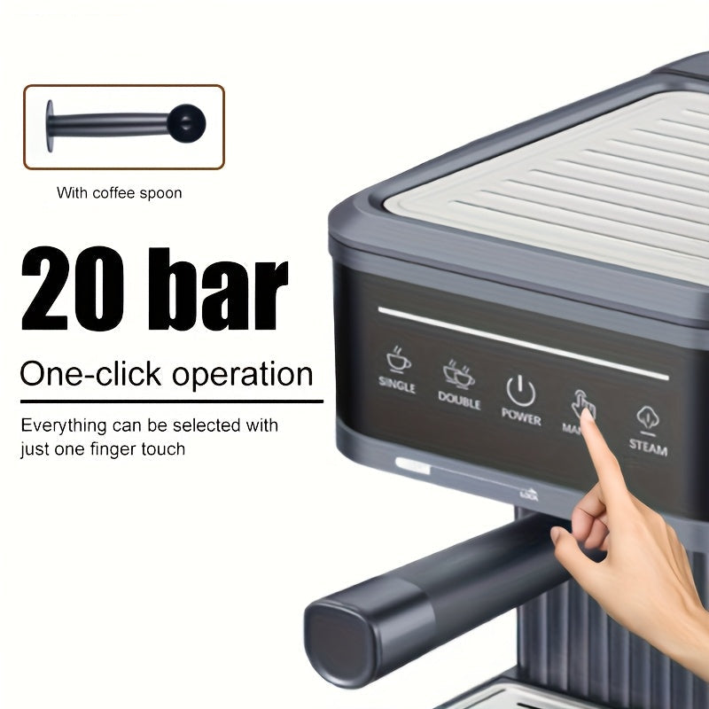 Espressomachine – Koffiezetapparaat – Latte Machine – Cappuccino Maker – Koffieapparaat – 20 Bar Pompdruk – Melkschuimer & 1,8L Waterreservoir – Wit – EU Stekker (220-240V)
