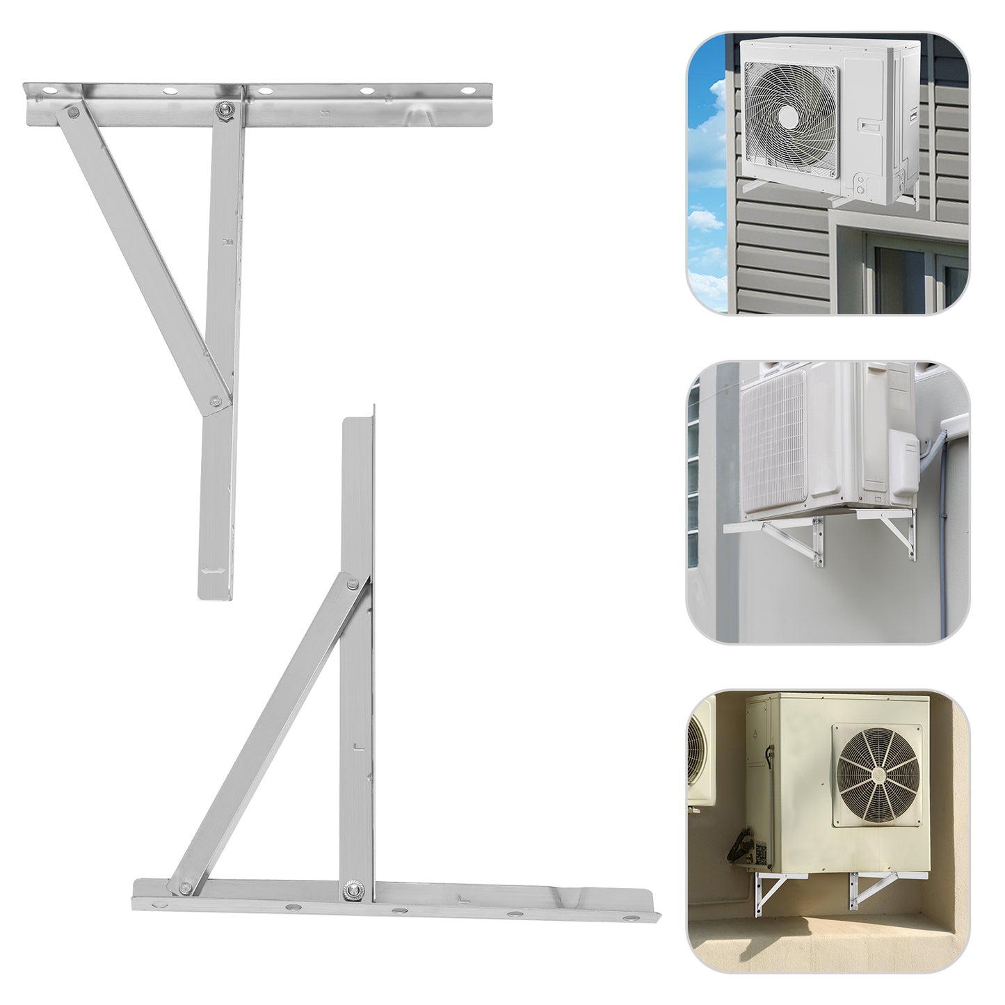 Wandbeugel Airconditioner – Beugel Wandmontage – Houder Buitenunit – Steun Airco – 201 Roestvrij Staal – Draagvermogen 200 kg – Verhoogd Ontwerp Tegen Vuil en Weersinvloeden