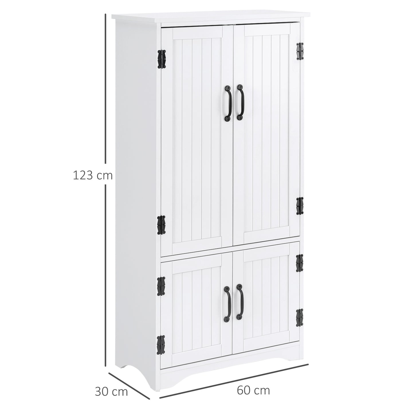 Keukenkast – Keukenkastje – Keukenkast Opbergruimte – Keuken Buffet – Keukenmeubel – Wit MDF – 2 Deuren 3 Planken