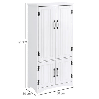 Keukenkast – Keukenkastje – Keukenkast Opbergruimte – Keuken Buffet – Keukenmeubel – Wit MDF – 2 Deuren 3 Planken