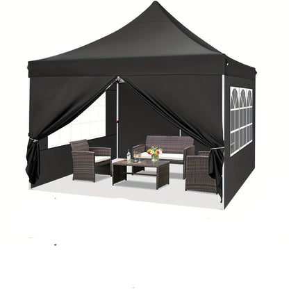 Partytent – Paviljoen – Tuintent – Paviljoen Tent – Overkapping – Pop-up – 3,05x3,05 m – Verstelbare Hoogte – Inclusief 4 Zijwanden