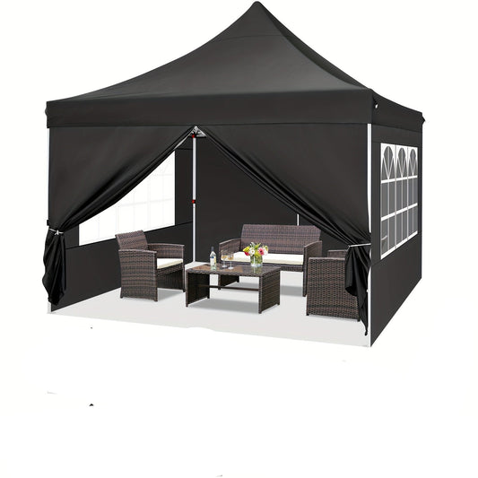 Partytent – Paviljoen – Tuintent – Paviljoen Tent – Overkapping – Pop-up – 3,05x3,05 m – Verstelbare Hoogte – Inclusief 4 Zijwanden