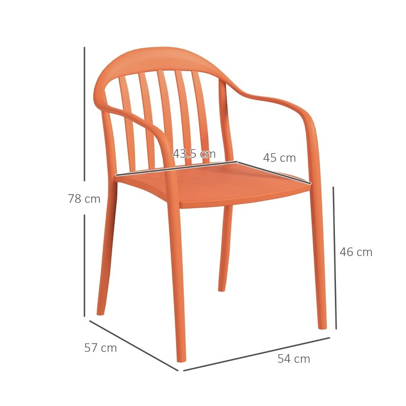 Tuinstoelen – Buitensstoelen – Stapelbare Stoelen – Balkonstoelen – Tuinmeubilair – Weerbestendig Kunststof – Comfortabele Armleuningen