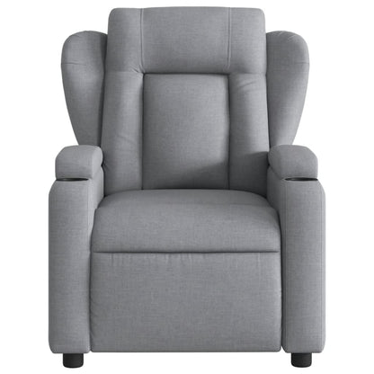 Relaxfauteuil – Relaxstoel – Massagefauteuil – Lounge Fauteuil – Zithoek Stoel – Lichtgrijs – Met Massagefunctie – Handmatig Verstelbaar – Stevig Hout-Metaal Frame