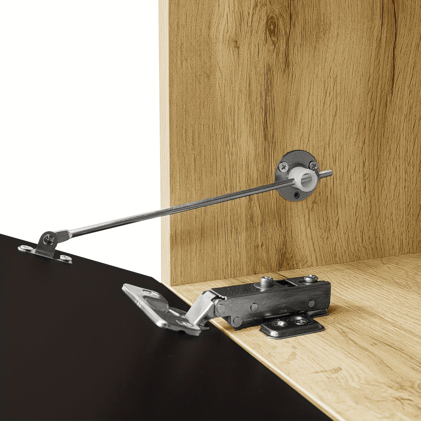 Tv-meubel – TV-kast – TV-dressoir – Media meubel – Televisiekast – Verstelbaar tot 180 cm – Hoogglans lak met 3 zwartglanzende deurtjes