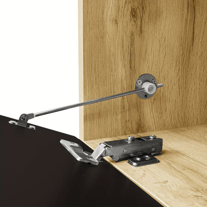 Tv-meubel – TV-kast – TV-dressoir – Media meubel – Televisiekast – Verstelbaar tot 180 cm – Hoogglans lak met 3 zwartglanzende deurtjes