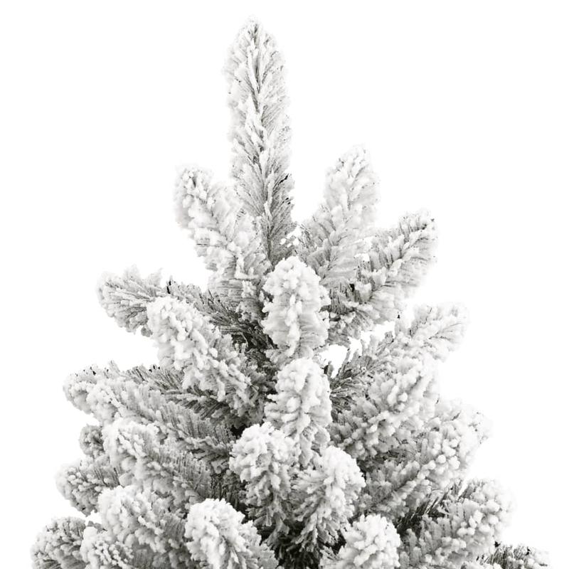 Kunstkerstboom – Kerstboom – Valse Kerstboom – Flocked Boom – Winterse Kerstdecoratie – 180 cm Hoog – Inklapbaar Met Metalen Standaard