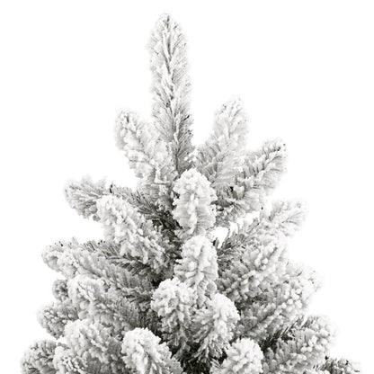 Kunstkerstboom – Kerstboom – Valse Kerstboom – Flocked Boom – Winterse Kerstdecoratie – 180 cm Hoog – Inklapbaar Met Metalen Standaard