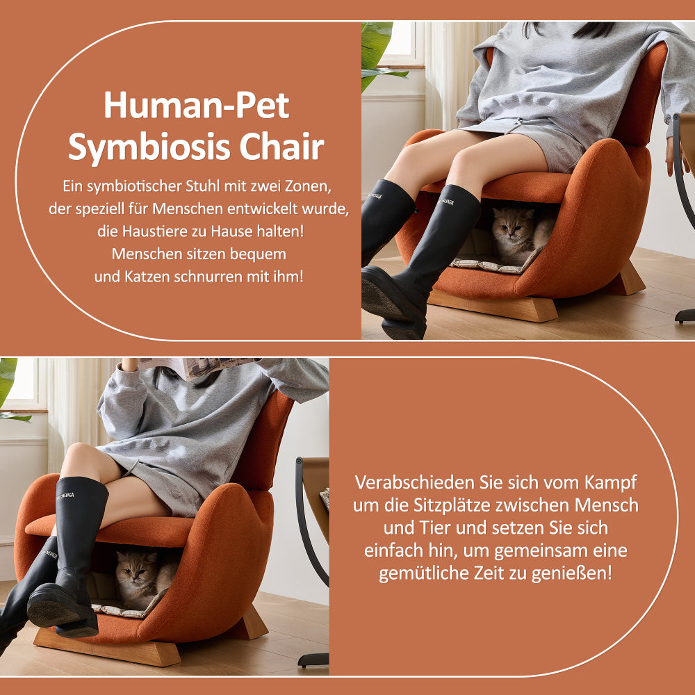 Walvishaai Loungestoel – Designstoel – Fauteuil – Relaxstoel – Accentstoel – Baksteenrood – Krasbestendige Stof – Comfortabele Gevoerde Zitplaats