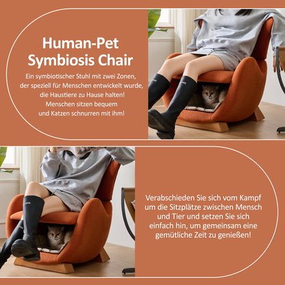 Walvishaai Loungestoel – Designstoel – Fauteuil – Relaxstoel – Accentstoel – Baksteenrood – Krasbestendige Stof – Comfortabele Gevoerde Zitplaats