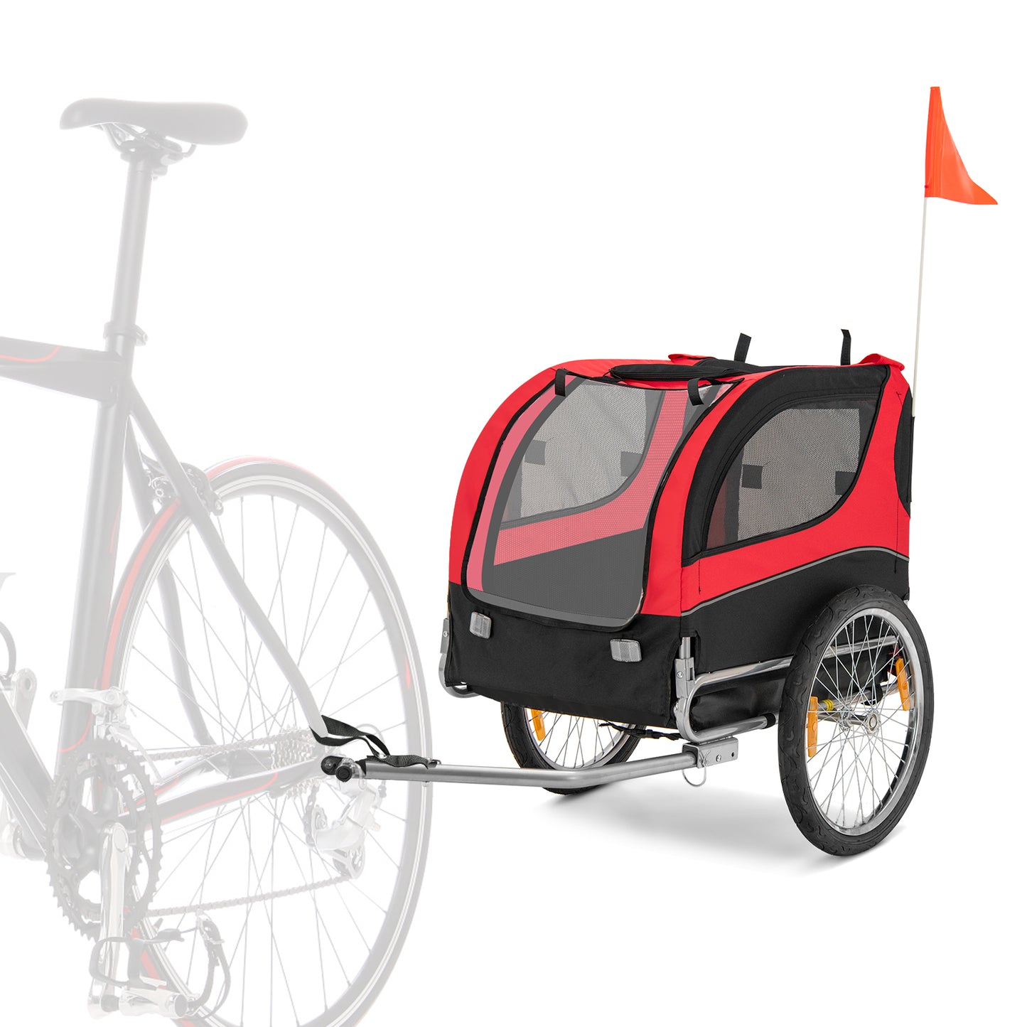 Hondenfietsaanhanger – Fietsaanhanger Hond – Hondenbuggy – Fietsbuggy Hond – Hondenkar Fiets – Draaggewicht 40 Kg – Opvouwbaar En Weerbestendig