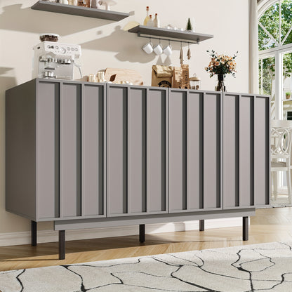 Dressoir – Opbergkast – Ladekast – Kast – TV-meubel – Grijs – Vrijstaand – 140x38,5x82,5 cm – Onderhoudsvriendelijk Materiaal