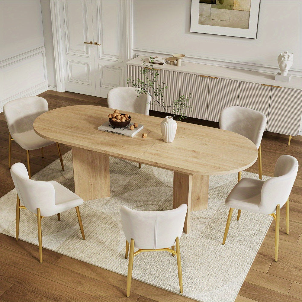 Dining Table, Extendable Dining Table 120/160 × 80cm for 4-6 People with Rounded Corners and Thickened Top – Minimalist Design Ideal Kitchen & Dinning Room Furniture, Home Dining Setup, Family Meals, Modern Table, Contempo