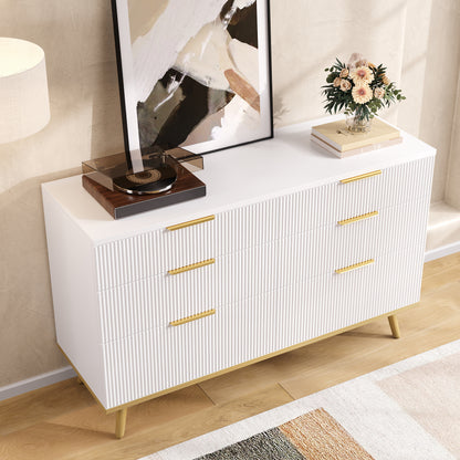 Modern 6-Drawer -Standing Cabinet/Sideboard - Lightweight Sturdy Frame Suitable for, Bedroom & Hallway - Elegant Storage Unit with Spacious Drawers, Modern Furniture (Assembly Required)