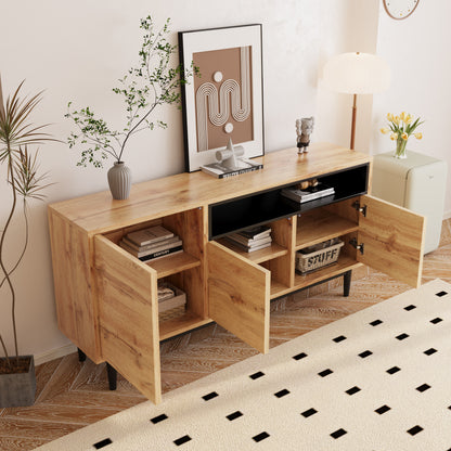 Dressoir – Ladekast – Opbergkast – Buffetkast – Kast – Modern Houten Design – 160x35x76 cm – Ruimtebesparend & Stevig
