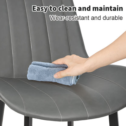 Set van 4 Eetkamerstoelen – Ergonomische Stoelen met Sponszitting en Metalen Poten – Modern Design voor Keuken, Woon- en Eetkamer, Hotelgebruik