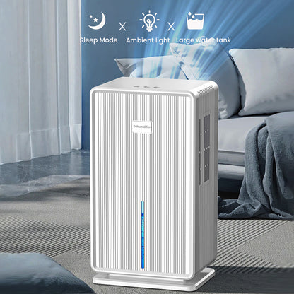 Luchtontvochtiger – Vochtvreter – Luchtontvochtiger Voor Kleine Ruimtes – Stil – 3 Liter Waterreservoir – Fluisterstil Met LED-verlichting