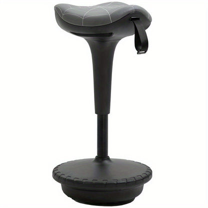 Office Stool with Swivel Function, Ergonomic Design, Adjustable Height from 65.5 to 83.5 Cm, Tiltable at 120°, Gray Color, Leisure Chair, Comfortable Living Room Furniture, Multifunctional Seat, Suitable for Living Room, Bed