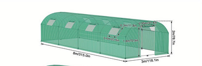Kweekkas – Broeikas – Tuinkas – Plantenkas – Tunnelkas – 3x8x2m – Gegalvaniseerd Stalen Frame – 8 Ramen Met Horren