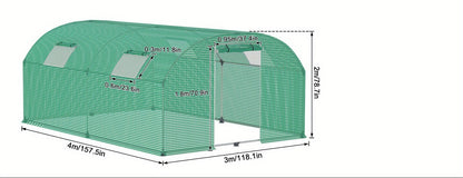 Kweekkas – Broeikas – Tuinkas – Plantenkas – Foliekas – 3x4x2m – Gegalvaniseerd Stalen Frame – 4 Ramen Met Muskietengaas