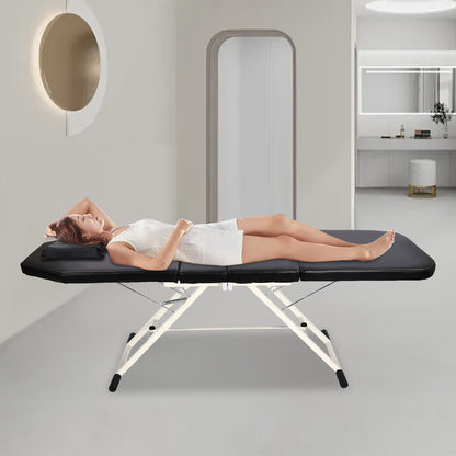 Massagetafel – Massagebank – Behandelingstafel – Spa Tafel – Schoonheidstafel – Inklapbaar & Draagbaar – Ergonomisch Gezichtsgat & 250 kg Draagvermogen – Zwart
