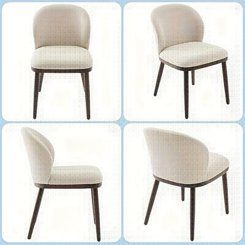 Eetkamerstoelen – Stoelen – Dinersstoelen – Zitmeubelen – Design Stoelen – Set van 2 Beige/ Zwart – Ergonomische Rugleuning – Stevige Houten Poten & Gemakkelijk Schoon Te Maken Stoffering