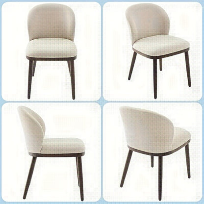 Eetkamerstoelen – Stoelen – Dinersstoelen – Zitmeubelen – Design Stoelen – Set van 2 Beige/ Zwart – Ergonomische Rugleuning – Stevige Houten Poten & Gemakkelijk Schoon Te Maken Stoffering