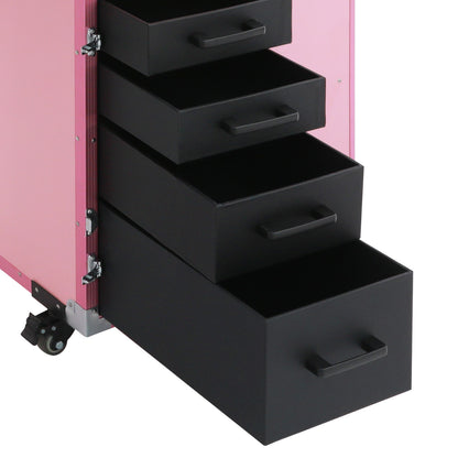 Make-up Tafel – Kaptafel – Make-up Organizer – Vanity Tafel – Schminktisch – Roze – Duurzaam ABS Materiaal – Inklapbaar Met Wachtwoordslot