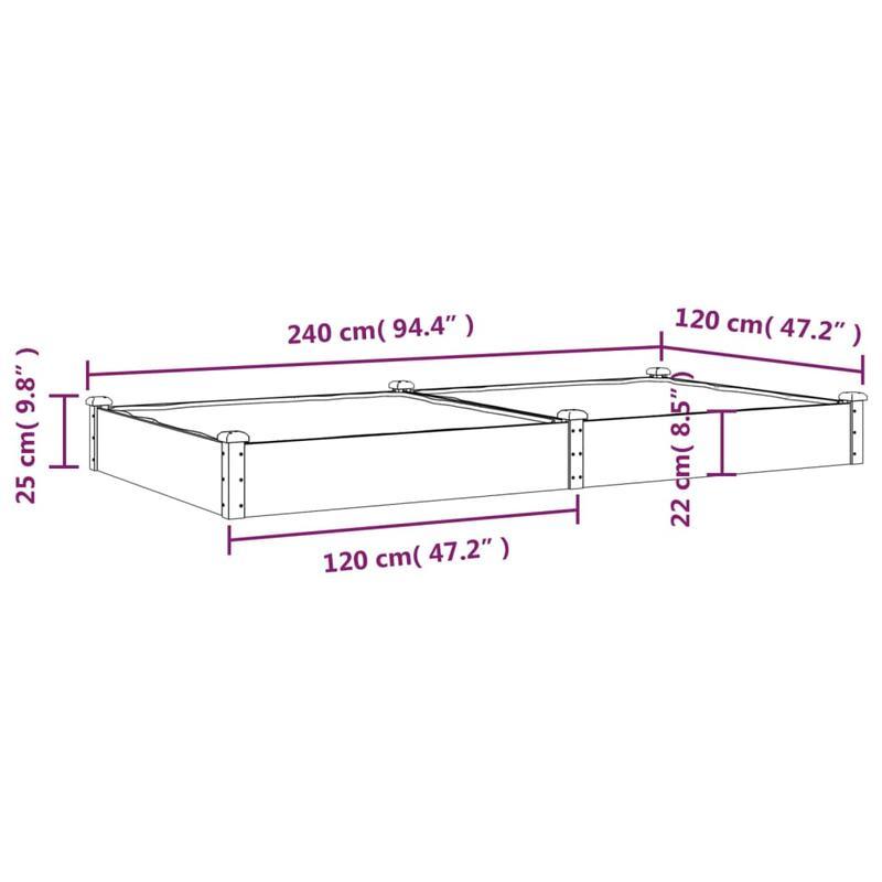Easy to assemble Raised bed garden liner 240x120x25cm solid wood fir modern and simple backyard high-quality flower box kit
