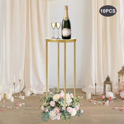 Tafeldecoratie – Bloemenstandaard – Bloemhouder – Tafelpresentatie – Bruiloft Decoratie – Gouden Metalen Standaards – 80 cm Hoog – Robuust Ijzer
