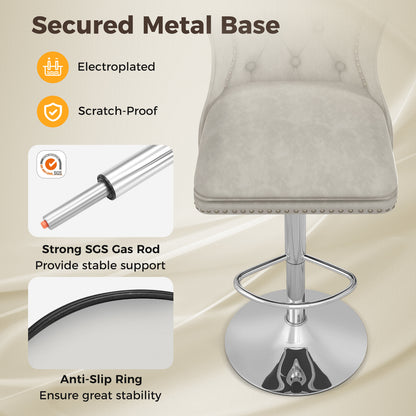 Barkrukken – Barstoelen – Keukenkrukken – Barkruk Sets – Draaibare Krukken – Dutch Velvet Bekleding – Verstelbare Zithoogte – Comfortabele Voetsteun