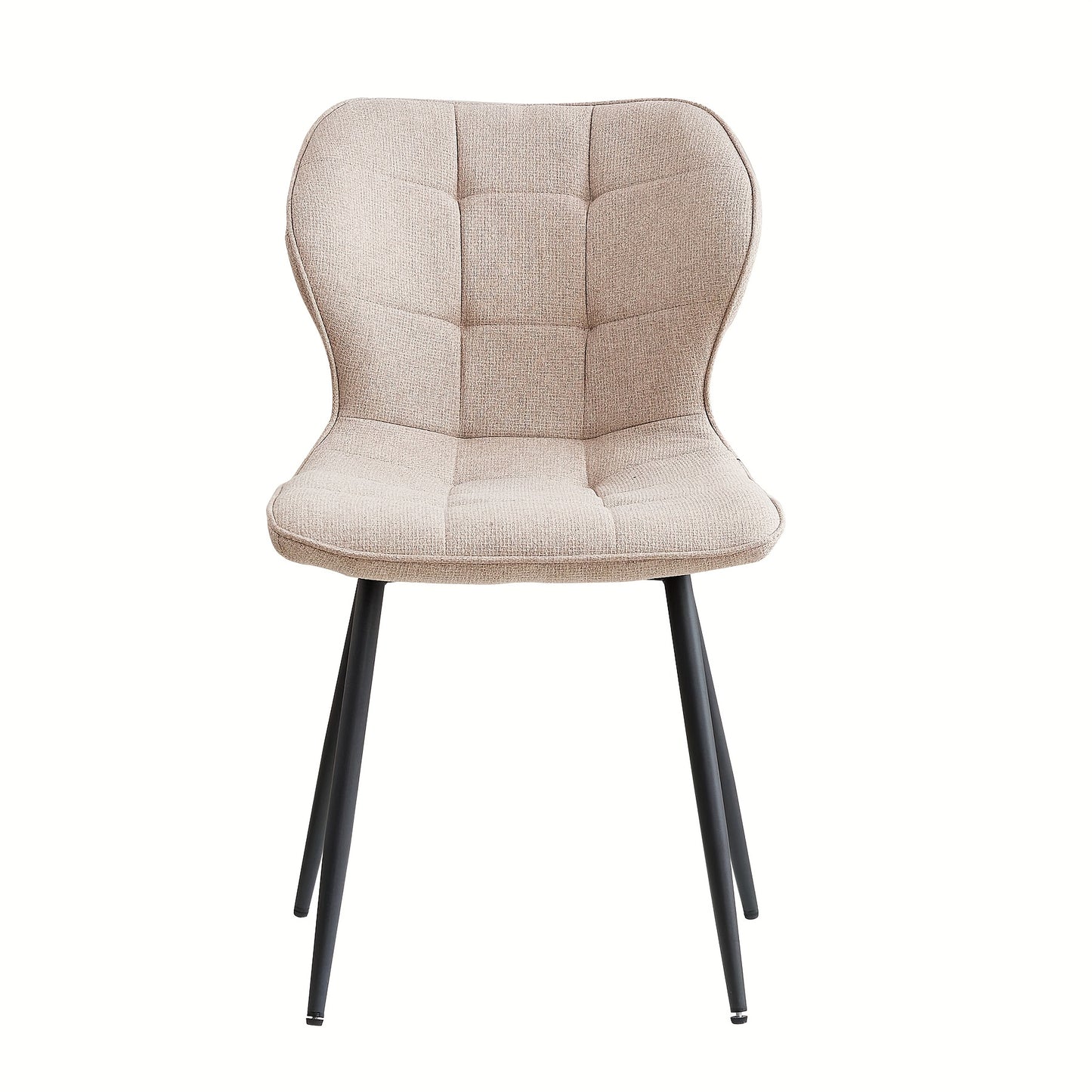 Eetkamerstoel – Stoel – Kuipstoel – Bureaustoel – Fauteuil – Linnen Bekleding – Metalen Onderstel – Set van 4 – Ergonomisch en Comfortabel – Scandinavisch Design