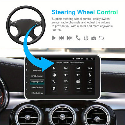Autoradio Android – Autostereo – 1Din Multimedia – Navigatiesysteem – Car Audio – 10,1 Inch HD Scherm – 180° Draaibaar – Android 15 Met GPS & Spiegel Link