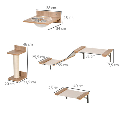 Krabpaal – Kattenklimwand – Kattenboom – Kattenmeubel – Krabmeubel – Lichtbruin – Sisal Krabpaal – Met Hangmat