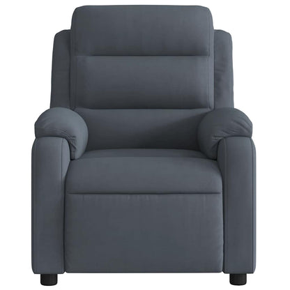 Relaxfauteuil – Relaxstoel – Zithoekstoel – Loungestoel – Fauteuil Donkergrijs – Handmatig Verstelbaar – Zacht Stof – Stevig Hout-Metaal Frame