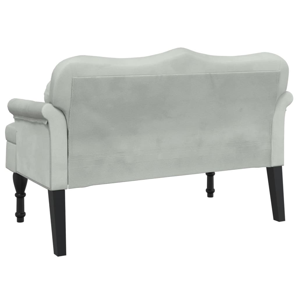 Lichtgrijze Fluwelen Bank – Zitsbank – 2-Zitsbank – Sofa – Loungebank – Zacht Microfiber Fluweel – Dikke Gevulde Kussens