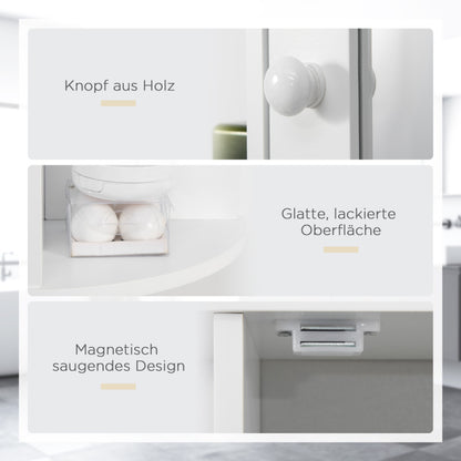 Badkamerkast – Spiegelkast – Wandkast – Opbergkast – Badmeubel – Wit MDF – 66x17x63 cm – Waterbestendig en Compact