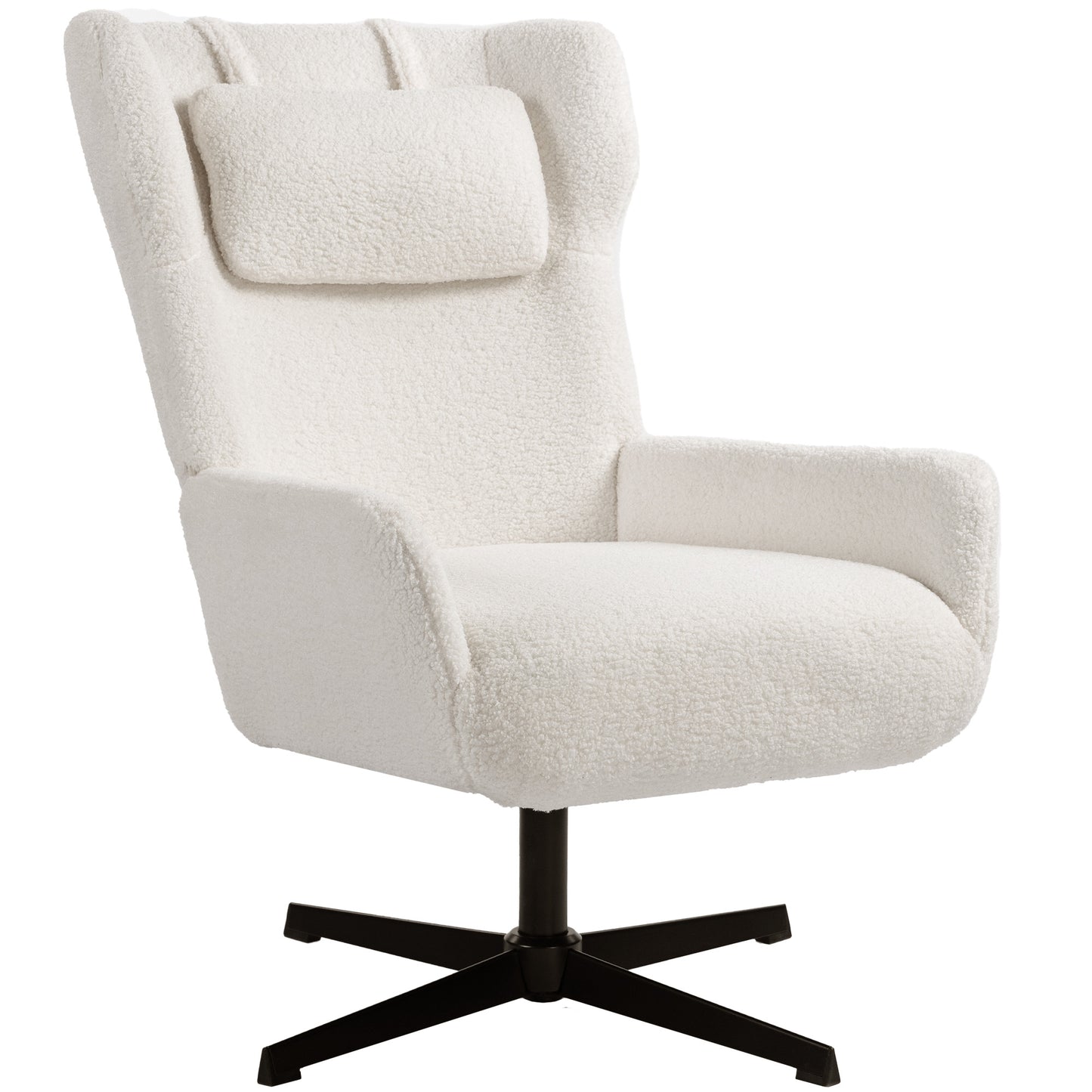 Draaifauteuil – Fauteuil – Lounge Fauteuil – Relaxstoel – Zithoekstoel – Sherpa Fleece Bekleding – 360° Draaibaar Metalen Onderstel – Max 120 kg