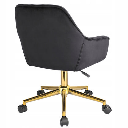 Fauteuil – Bureaustoel – Relaxstoel – Draaistoel – Werkstoel – Verstelbare Zithoogte 40-50 cm – Zachte Velvet Bekleding - Zwart