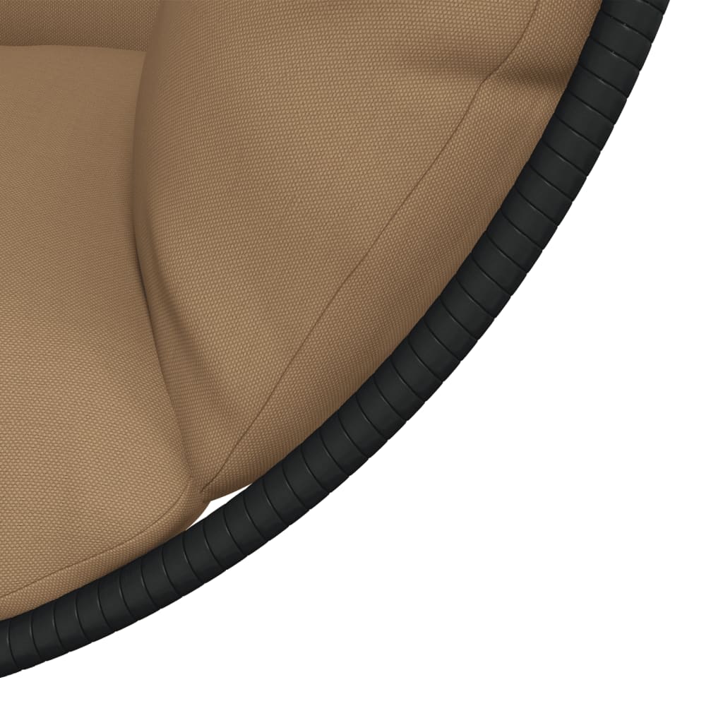 Hangstoel – Hangmand – Schommelstoel – Tuinstoel – Zitzak – Taupe – Rattan & Stalen Frame – Inclusief Afneembaar Kussen