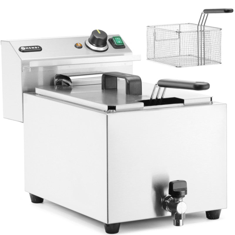 Elektrische Friteuse – Frituurpan – Snackpan – Frituurketel – Frituurapparaat – 10 Liter Inhoud – RVS Behuizing Met Aftapkraan