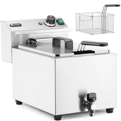 Elektrische Friteuse – Frituurpan – Snackpan – Frituurketel – Frituurapparaat – 10 Liter Inhoud – RVS Behuizing Met Aftapkraan