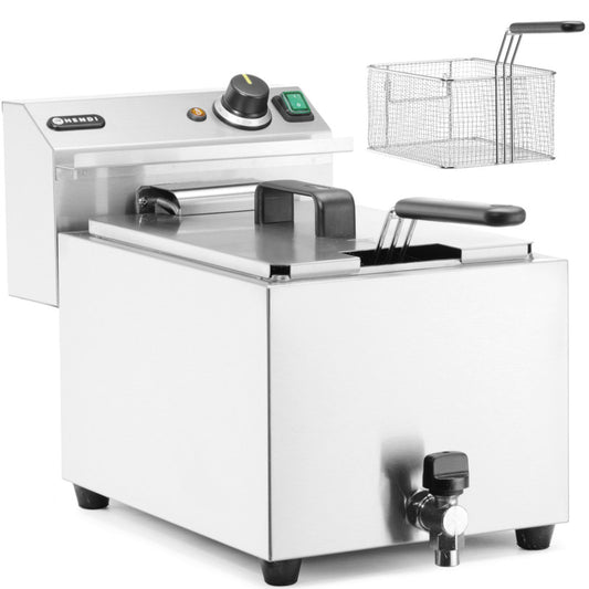 Elektrische Friteuse – Frituurpan – Snackpan – Frituurketel – Frituurapparaat – 10 Liter Inhoud – RVS Behuizing Met Aftapkraan