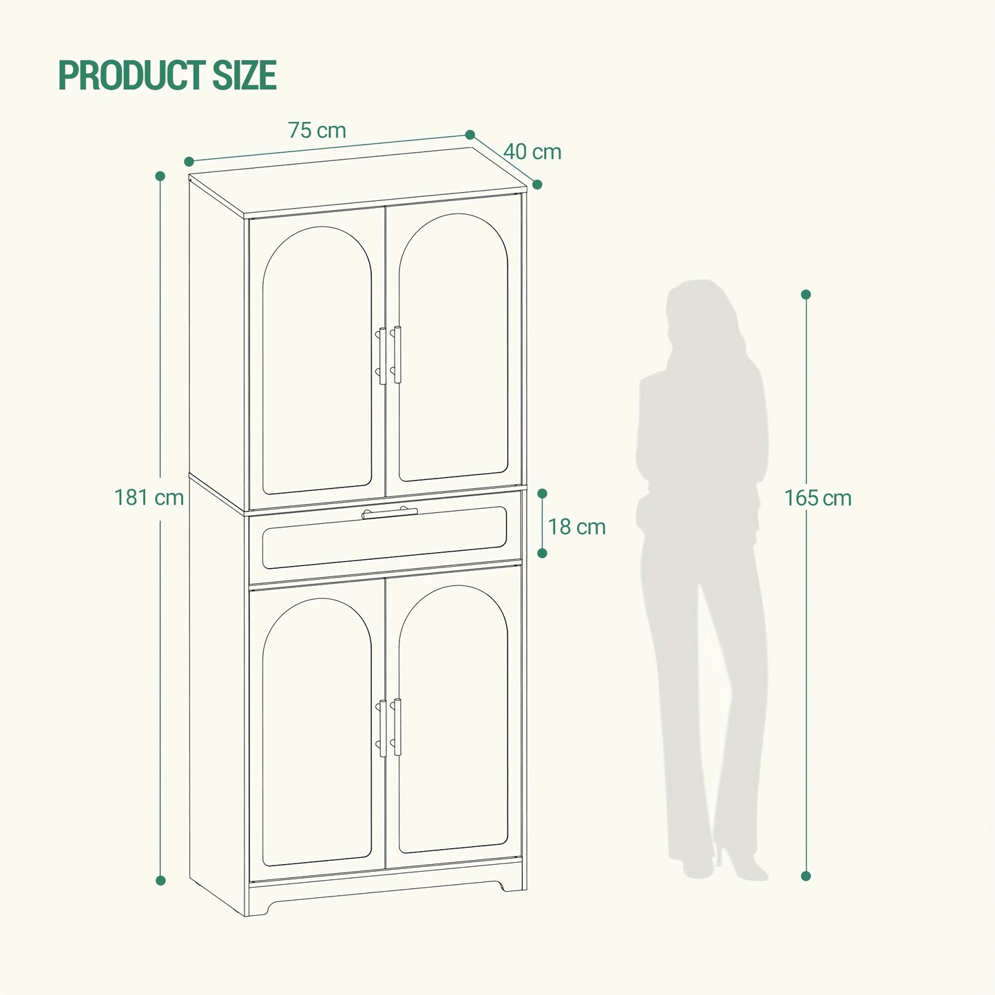Witte Keukenkast – Keukenmeubel – Opbergkast – Dressoir – Kast Met Lade – 4 Deuren – Verstelbare Planken – Duurzaam En Compact