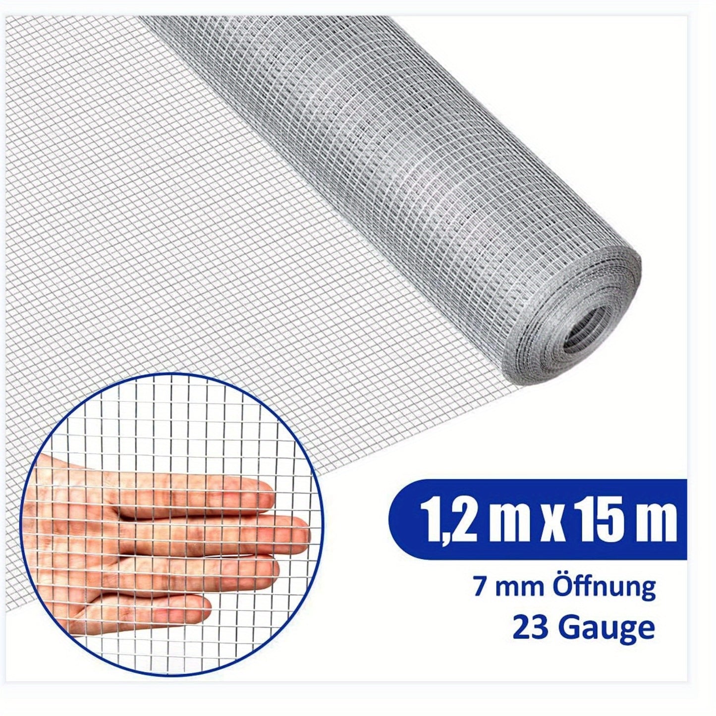 Draadgaas – Gaashek – Tuinhek – Afsluiting – Kooi Gaas – Hot-Dip Gegalvaniseerd – Weerbestendig & Roestvrij – 1,22x15,24m Grijs