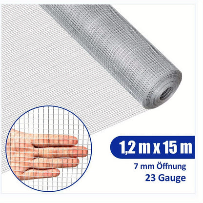 Draadgaas – Gaashek – Tuinhek – Afsluiting – Kooi Gaas – Hot-Dip Gegalvaniseerd – Weerbestendig & Roestvrij – 1,22x15,24m Grijs