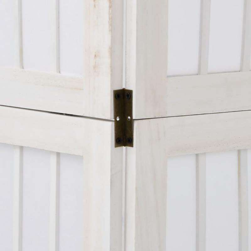 6pcs room divider, white, solid paulownia wood
