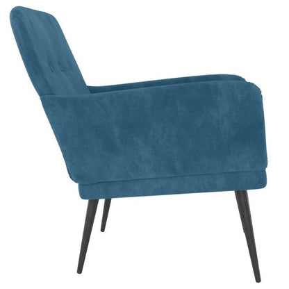 Fauteuil – Fauteuils – Loungestoel – Relaxfauteuil – Draaifauteuil – Velvet Blauw – Compact Formaat 62x79x79 cm – Zachte Fluwelen Bekleding